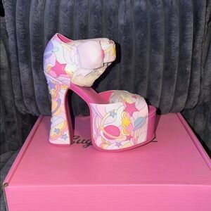 BNIB Groovy Galaxy Colorful Platform Heels size 8 DOLLSKILL Sugar Thrillz
